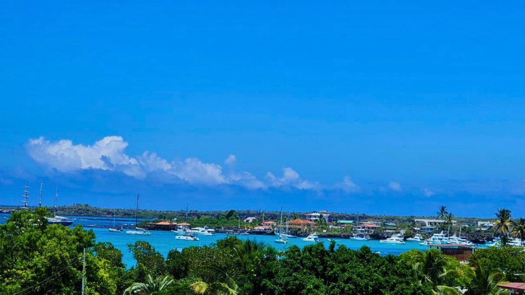 Ocean view from Coral Apartments terrace in the Galápagos Islands