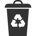 Icon of a black waste bin for non-recyclable trash at Galapagos Nomad properties.