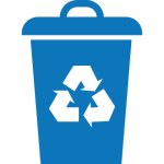 Icon of a blue bin designated for recyclable materials at Galapagos Nomad accommodations.