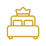 Icon representing a queen and king bed available in Galápagos Nomad suites.