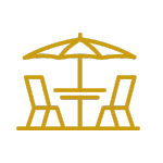 Icon showcasing a terrace with outdoor seating, perfect for relaxation at Galápagos Nomad properties.