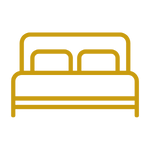 Icon representing comfortable double beds available in the Coral Reef Suite at Coral Apartments, Galápagos.